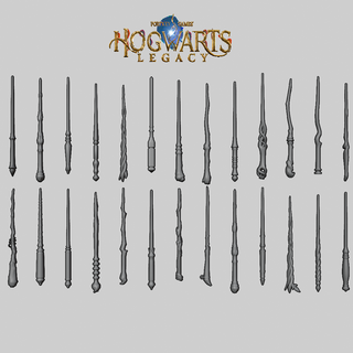 harry potter hogwarts legacy 26 wands pack harry potter hogwarts legacy 26 wands pack hp halloween  3d print model - Mito3D