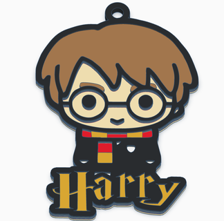 harry potter keychain v2 magic saga adventure courage design details 3d printing stl collection gift fan magician hogwarts gryffindor slytherin hufflepuff ravenclaw movies 3d print model - Mito3D