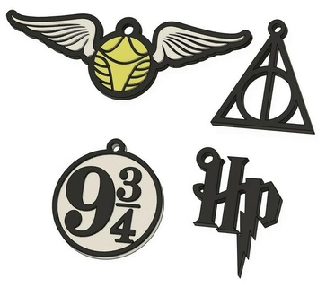 harry potter keyrings golden snitch hp 9 3 4 relics death key rings 3d print model - Mito3D