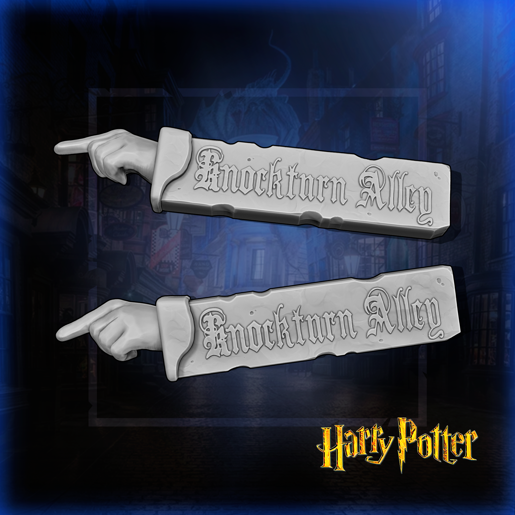 Harry çömlekçi vuruntu sokak işaret Sanat sütun mum Kulp destek ulumak Hogwarts miras ROM Hermione Albus Dumbledore Snape jk kürek çekme armür köşegen karanlık sanatlar 3D print model - Mito3D