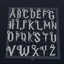 atormentar oleiro cartas chaveiro gadget alfabeto mortal santos presente mini 3d print model - Mito3D