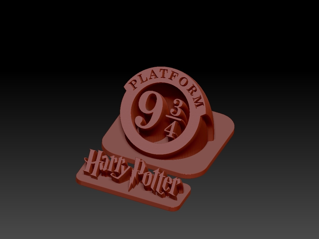 Harry vasaio logo + piattaforma 934 edbo 3D print model - Mito3D