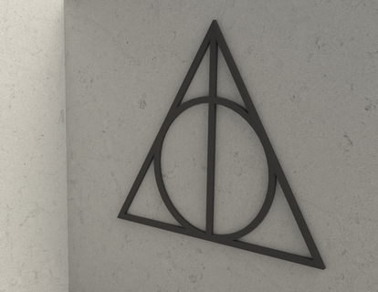 harry potter relics wall decoration ornament table corporeo triangle hermione rum hogwarts magic magicians voldemort snake 3d print model - Mito3D