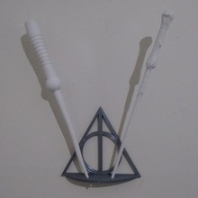 harry potter wall-mounted 5-wand holder game props wand deathly hallows 3d print model - Mito3D