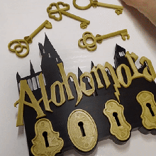 Harry çömlekçi duvar anahtar Kulp destek alohomora anahtarlar anahtarlık bağlantı kabin hp Hogwarts Zelda 3d print model - Mito3D