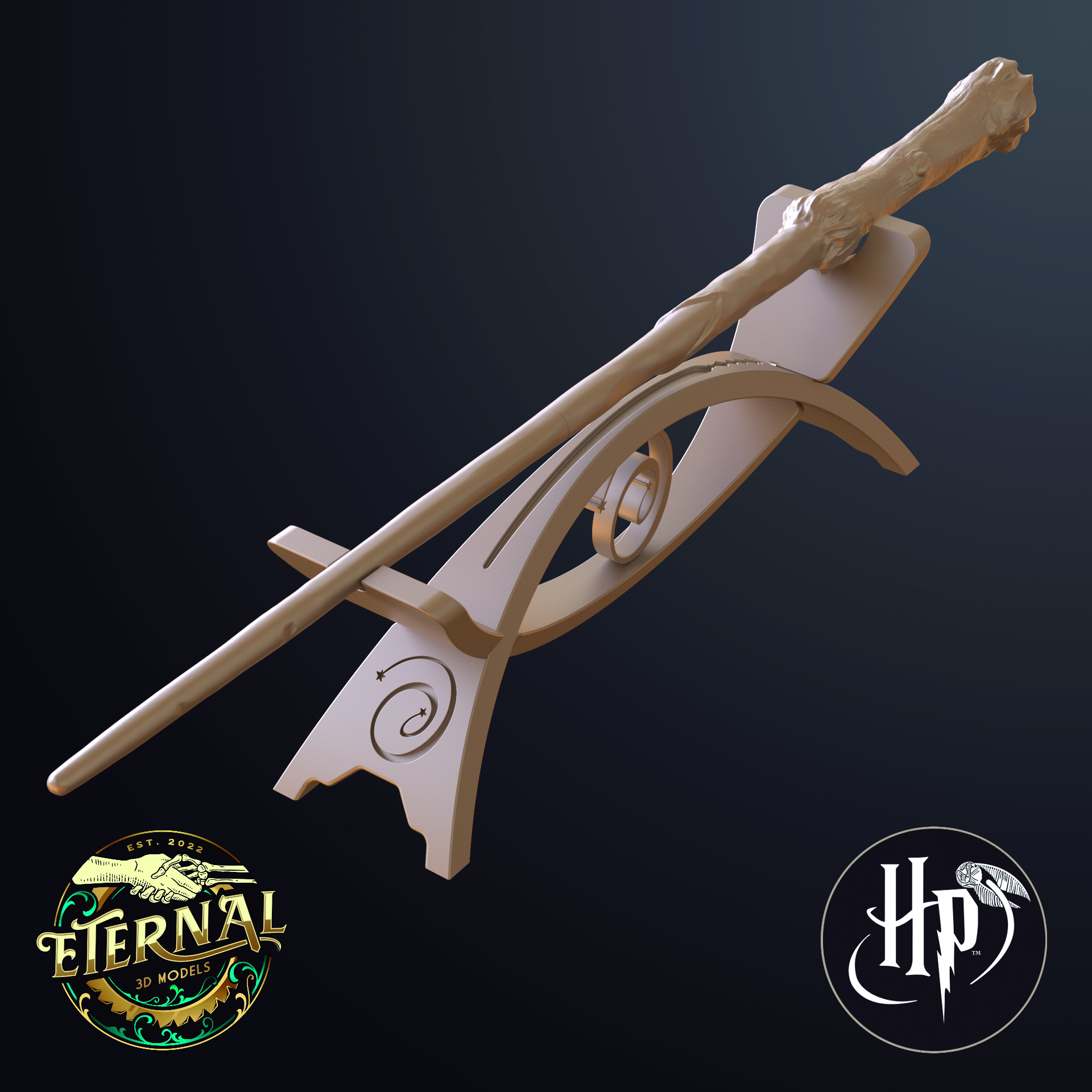 Harry çömlekçi asa ayakta durmak ebedi Ron Weasley Hermione Granger Hogwarts griffindor Slytherin büyü patron miras 3D print model - Mito3D