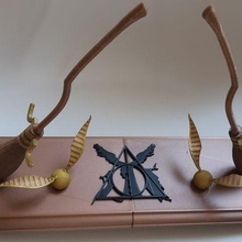 harry potter wand holder art chopsticks relic death goldenrod quidditch wizards hogwarts 3d print model - Mito3D