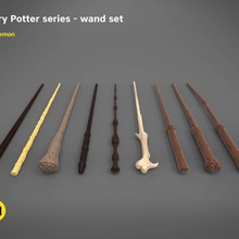 harry potter asası 3d yazıcı modeli film seti çeşitli albus siyah paket dumbledore fantezi oyunlar oyuncak oyunları granger hermione hogwarts diğer ron severus sirius snape voldemort weasley Sihirbazı 3d print model - Mito3D