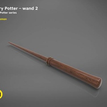 harry potter varinha versão 2 3d modelo de impressão vários dumbledore jogos toys hermione hogwarts mage magic magician other ron voldemort wand2 witch witchcraft witchery wizard wizardry 3d print model - Mito3D