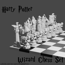 harry potter wizard chess set game pawn bishop knight rook queen model sculpture 3d print model - Mito3D