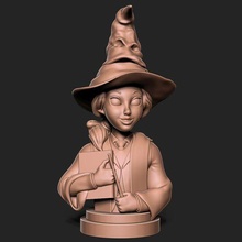 Harry alfarero mago magomago estilizado niña magia varita mágica brujería fantasía bruja mágico miniaturas figuritas 3d print model - Mito3D