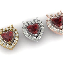 hart jewelry pendant gold silver diamond jewellery jewel 3d printable 3d print model - Mito3D