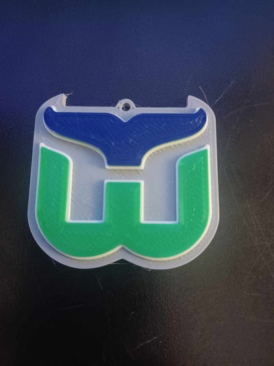 hartford whalers keychain logo hockey nhl american team key ring 3d print model - Mito3D