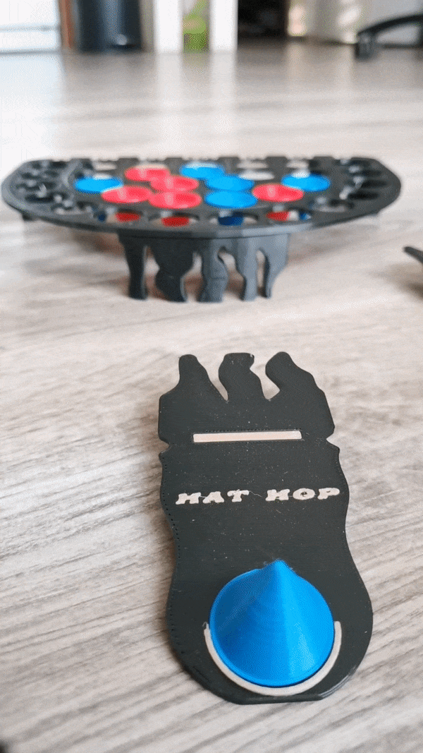Hut hüpfen Spiel abspielen Familie Kinder Spaß komisch Todeskampf Schreibtisch Tafel Ausruhen draussen Innen 3D print model - Mito3D