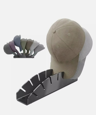 cappello organizzatore 7 baseball tappi titolare supporto guardaroba mensola casa 3dprint conservazione arredamento praticità interni modello selezione funzionalità 3d print model - Mito3D