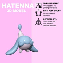 hatenna haut poly - pokemon jeu soleil lune bouclier l'épée 3d print model - Mito3D