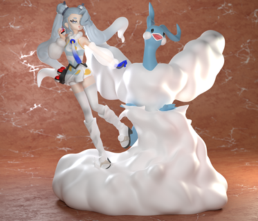 hatsune miku fly trainer pokemon statue Art altaria pikachu anime figure manga diorama cloud girl pokedex nintendo 3d print model - Mito3D