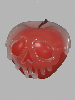 hanté Pomme art neige blanc épeler magie halloweenxcults Halloween sorcière doux crâne 3d print model - Mito3D