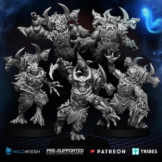 haunted gladiators wrath demon marines gorilla chaos warriors 42 possessed heretic possesed 3d print model - Mito3D
