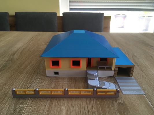 haus kırmızı 1 100 64 mimari modellbau sıcak tekerlekler oyuncak bebek evi 3d print model - Mito3D