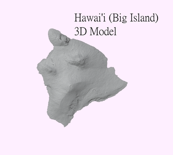 dalga büyük ada topografik model 3d yazıcı cnc stl dosya Hawaii duvar Sanat coğrafya 3d print model - Mito3D