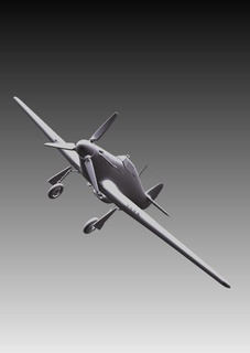 Hawker kasırga modelleme İkinci Dünya Savaşı luft 46 uçak wwi 3d print model - Mito3D