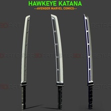 Hawkeye katana espada Clint Barton arma Alto qualidade maravilha histórias quadrinhos arte vingador laminado samurai 3d print model - Mito3D