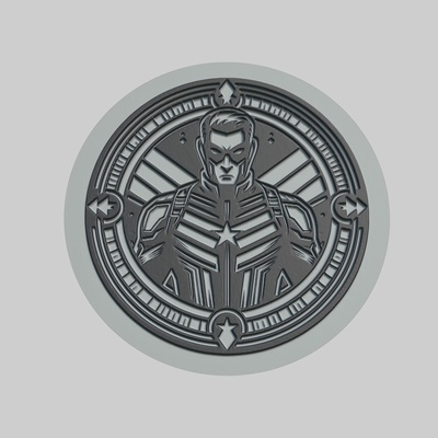 hawkeye medallion cnc 3d printer obj stl art superhero marvel dc ironman thor captanamerica pendant avangers spiderman coin 3d print model - Mito3D