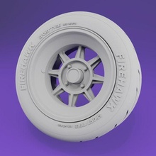 Hayashi corsa strada scala modello ruota impostato 16 pollici cerchio pneumatico 3d Stampa sla resina macchina hasayhi 3d print model - Mito3D