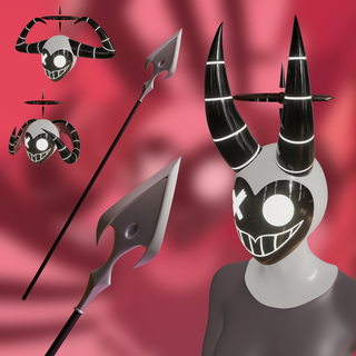 hazbin hotel angel helmet + spear vaggie 3d print model - Mito3D