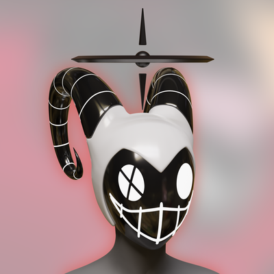 hazbin hotel laúd máscara exorcistas casco 3d print model - Mito3D