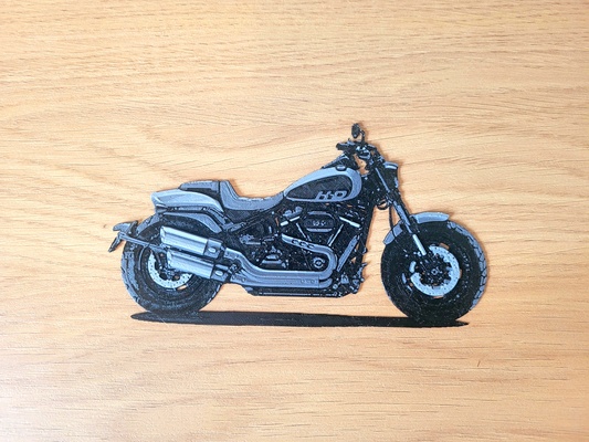 hd fatbob 114 art motor motorbike hueforge 2d 3d print model - Mito3D