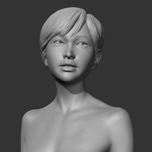 hd girl bust 3d print model art character people human head portrait woman female face cute sculpture 3d print model - Mito3D
