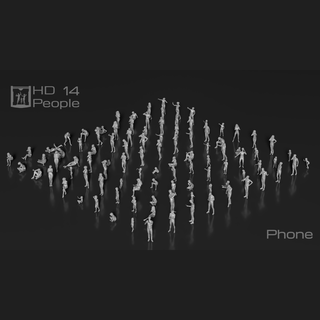 hd personas 14 teléfono impresión pose posición multitud humano multitudes llamada selfies móvil 3d print model - Mito3D