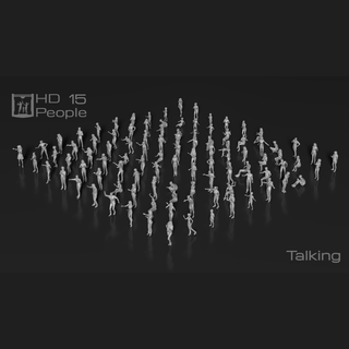 hd personas 15 hablando impresión pose posición multitud humano multitudes llamada hablar 3d print model - Mito3D