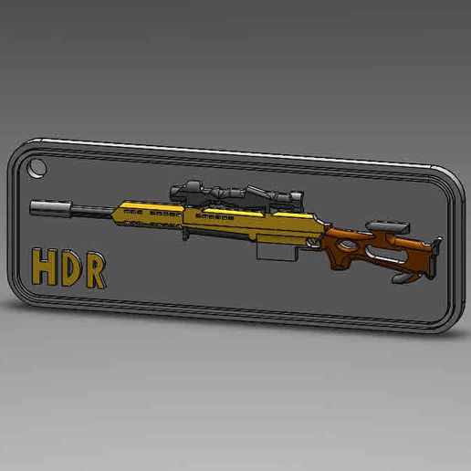 hdr-osar 3d key chain fashion sniper hdr osar3d armaescala keychain video game cod callofduty weapons 3D print model - Mito3D