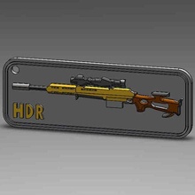 hdr-osar 3d key chain fashion sniper hdr osar3d armaescala keychain video game cod callofduty weapons 3d print model - Mito3D
