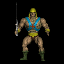 he-man cartoon version action figure motu style masters universe art heman he man motuc lili ledy lililedy sword toy comic books skeleton toys 3d print model - Mito3D