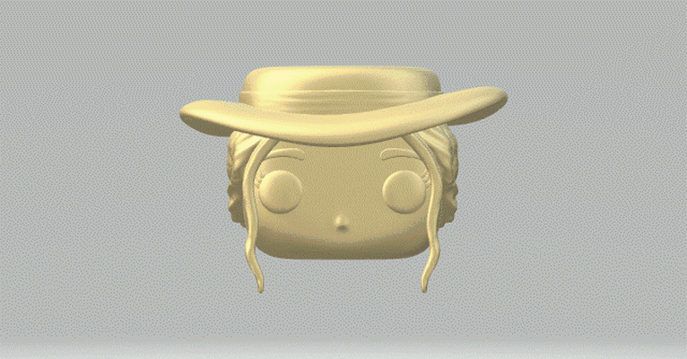 kopf 100 funko pop frau 3d print model - Mito3D