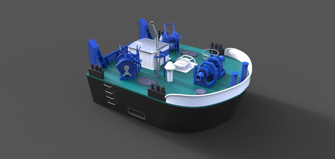 cabeza bar transverso propulsor Embarcacion modelo barcaza barco rc costa afuera buque 3d print model - Mito3D