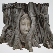 tête Bouddha statue racine 3d print model - Mito3D