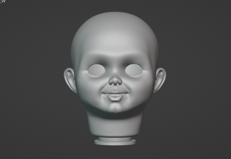 cabeça criança Toque v2 chucky boneca 3d print model - Mito3D