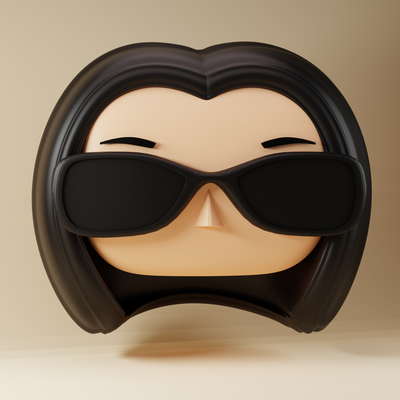 cabeça fêmea oculos escuros 01 cabeças funko mulheres 3d print model - Mito3D