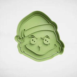 head grinch christmas Home cookie cutter cookie cutters stl molds cutters cutter grinch christmas merry christmas  3d print model - Mito3D