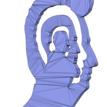 tête illusion art mur décor matrioska 3d print model - Mito3D