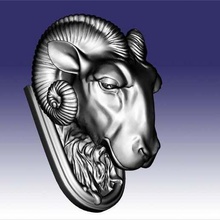 cabeza de oveja art Arte en 2d 3d print model - Mito3D