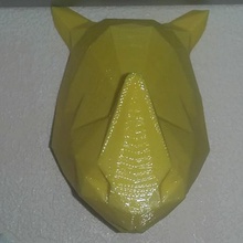cabeza de rinoceronte, baja poligonización.art.los animales 3d print model - Mito3D