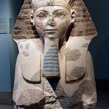 head shoulders sphinx hatshepsut art egypt met museum scan sculptures 3d print model - Mito3D
