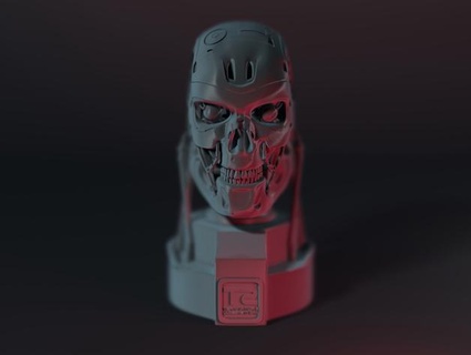 cabeza t 800 terminador esqueleto 3d print model - Mito3D