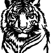 head tiger sticker 3d print model - Mito3D
